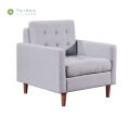 Grey Fabric Cushion Single Seat Sofa with Legs